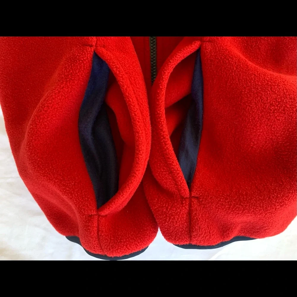 LL Bean Fleece Vest Polartec XL Zip Front Red - Picture 7 of 10